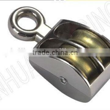 nickle plated zinc cast double wheel pulley