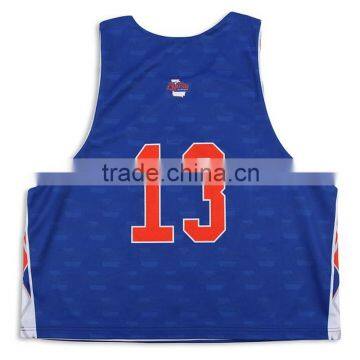 Sublimated Profesional New Design Boys Reversible Custom Lacrosse Pinny Tops photo-4