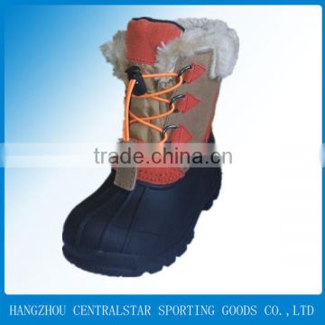 Orange leather warm 2014 child shoe boot