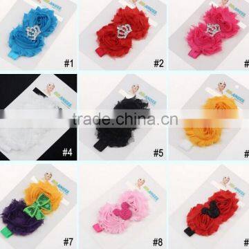 Baby girl knit headand lace flower hairband infant colorful photo accessory