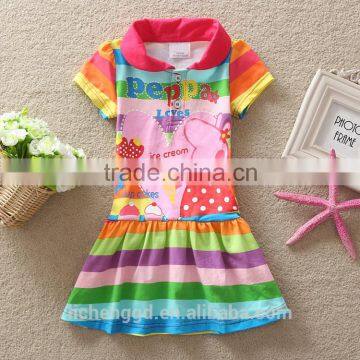 (Z220) 2016 Baby dresses cartoon character designs Neat kids children clothes girls baby clothing kids frocks