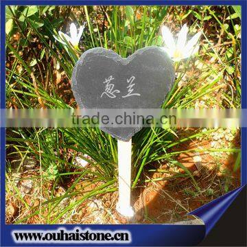 Wholesale delicate small size heart shape slate stone plant labels