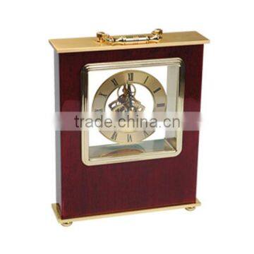 Easy Take Wooden Mechnical Clock With Handle As Desktop Clock