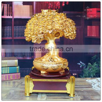 Golden Color Resin Money tree with Chinese Coin