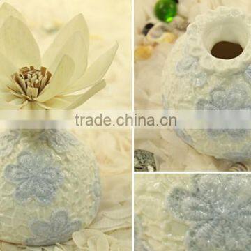 150ml beautiful ceramic bottle with paper sola flower diffuser for home decoration