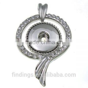 CJ3026 snap button for necklace, zinc alloy with rhinestone pendant