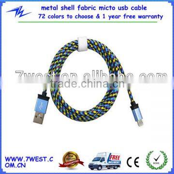 3M 10FT Universal Metal Shell Fabric Braided Micro USB Sync Data Charger Cable for Samsung Galaxy S4 Andriod smartphone