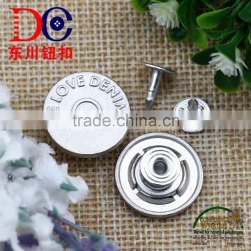 Fashion custom logo metal brass jeans rivets buttons for jeans