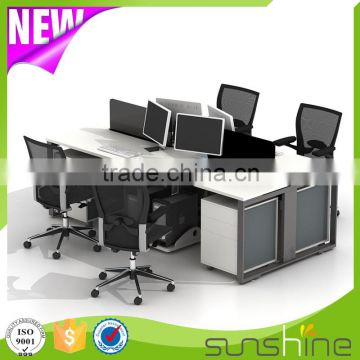 KB-FW04 2016 Best Selling Top Quality Office Furniture/Customized Office Desk 4 person workstation