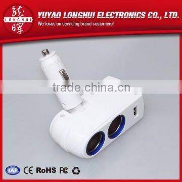 2016 New Car Cigarette Light Dual Socket with XUSB Port with LED Lamp