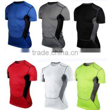 Men's Short Sleeve Sport Quick Dry Stretch Casual Moisture wicking CompressedT-Shirts