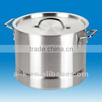 steamed plate inside the aluminum stock pot