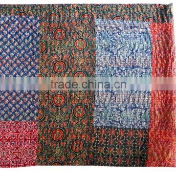 RTHKG-1 Beautiful Traditional Handmade Cotton Fabric Patchwork Kantha Gudri Throw Bedspread Indian Textile Wholesaler Jaipur photo-6