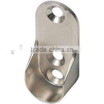 CHROME WARDROBE RAIL END SUPPORT BRACKETS OVAL