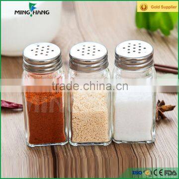 70ml Square Shape Empty Clear Glass Spice Pepper Jar photo-2