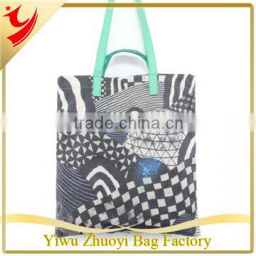 ZY174 full printing wholesale cotton shopping bag with four handles