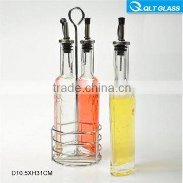 clear glass oil vinegar bottle spice bottle with caps