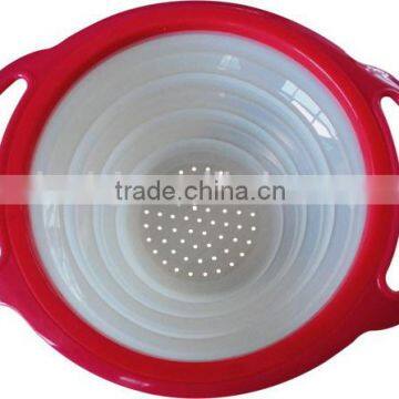 Food grade collapsible silicone strainer, silicone kitchenware, kitchen tools strainer