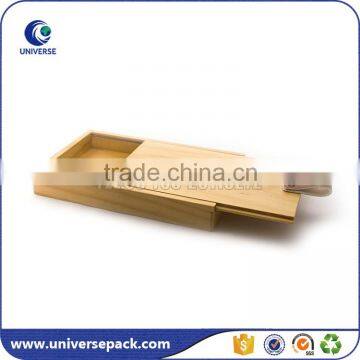 Unfinished pine wood boxes with slide for packing wholesale