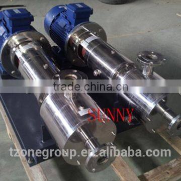 High shear three stage inline homogeneous emulsion pump