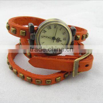 Small Wholesale Promotion Colors Strap Genuine Cow Leather Long Band Women Dress watches