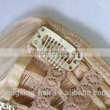 Indian Remy Virgin Hair Half Wig Clip in Hair Extensions photo-3