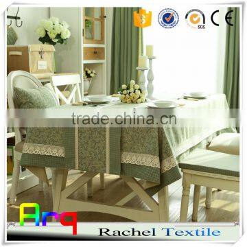 New Designed Christmas Style Linen Cotton Material Jacquard Tablecloth Fabric Light Green photo-4