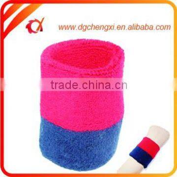 Fashion 100% cotton striped colors wrist sweatband