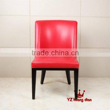 Red Faux leather chair with imitation leather upholstery with wooden frame YA5002