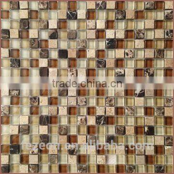 8mm thickness ornament crystal glass mosaic tile