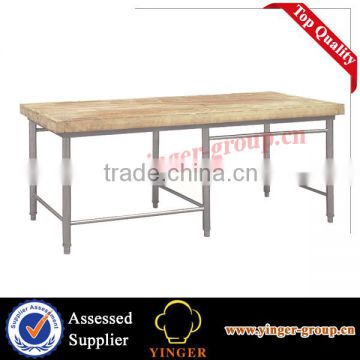 Stainless Steel Work Table With Wooden Cutting Board