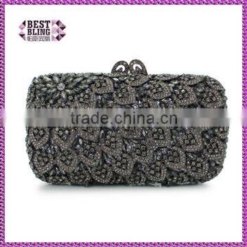 black rhinestone clutch evening bag indian clutch purses wholesale ladies handbag (88169A-B)