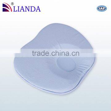 Soft Blue Baby Head Support Pillow, Baby Head Positioning Pillow, Organic Cotton Baby Memory Pillow photo-2