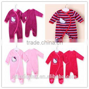 autumn and winter style infant velour sleepsuit kids pajamas