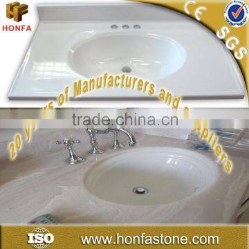 White antique cultured marble sink