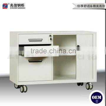 3 drawer file cabinet on wheels tambour door mobile caddy steel waterproof filing cabinet