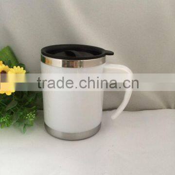 white color steethermal mug with 400ml whtie color plastic mugs