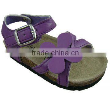 2013 New Design Purple Flower Kid Cork Slipper
