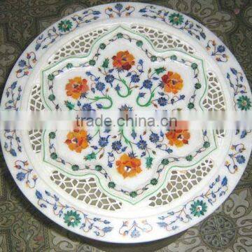 Antique Marble Inlay Plate