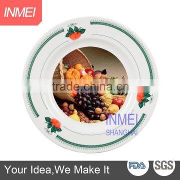 Sublimation bulk white ceramic plates 8" with green strawberry