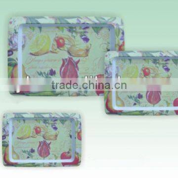 15.3" 17" 18.5" printed square melamine plates
