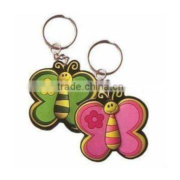 butterfly shape PVC Keychain,Silicone key holder,Rubber key chain