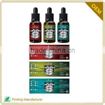 Accept Custom 10ml E-liquid Full Color Adhesive E-liquid Label Printing