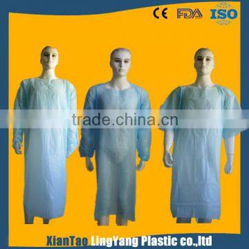 Blue Disposable Aprons With Sleeves Plastic Cpe Gown photo-3