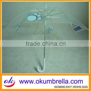 19"x8rib Automatic PVC Transparent Kids Umbrella