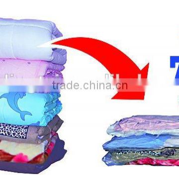 Space saving vacuum compression bags for bedding