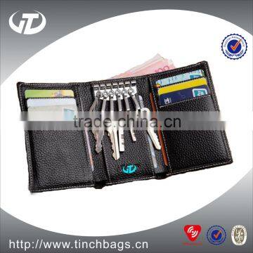 Leather Key Wallet with Coin Pocket and Credit Card Slots