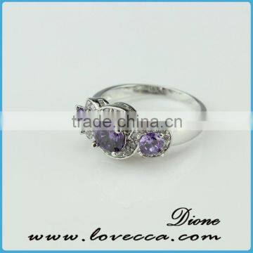Zircon Crystal Love Heart Ring 5.5/6/7/8/9 Size photo-2