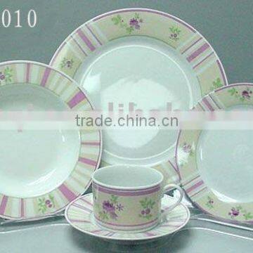 30pcs round ceramic dinner set with water decal