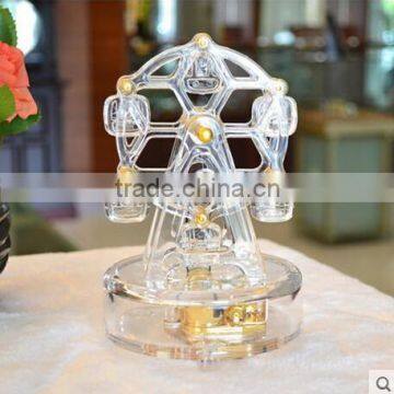 crystal glass rotating music box
